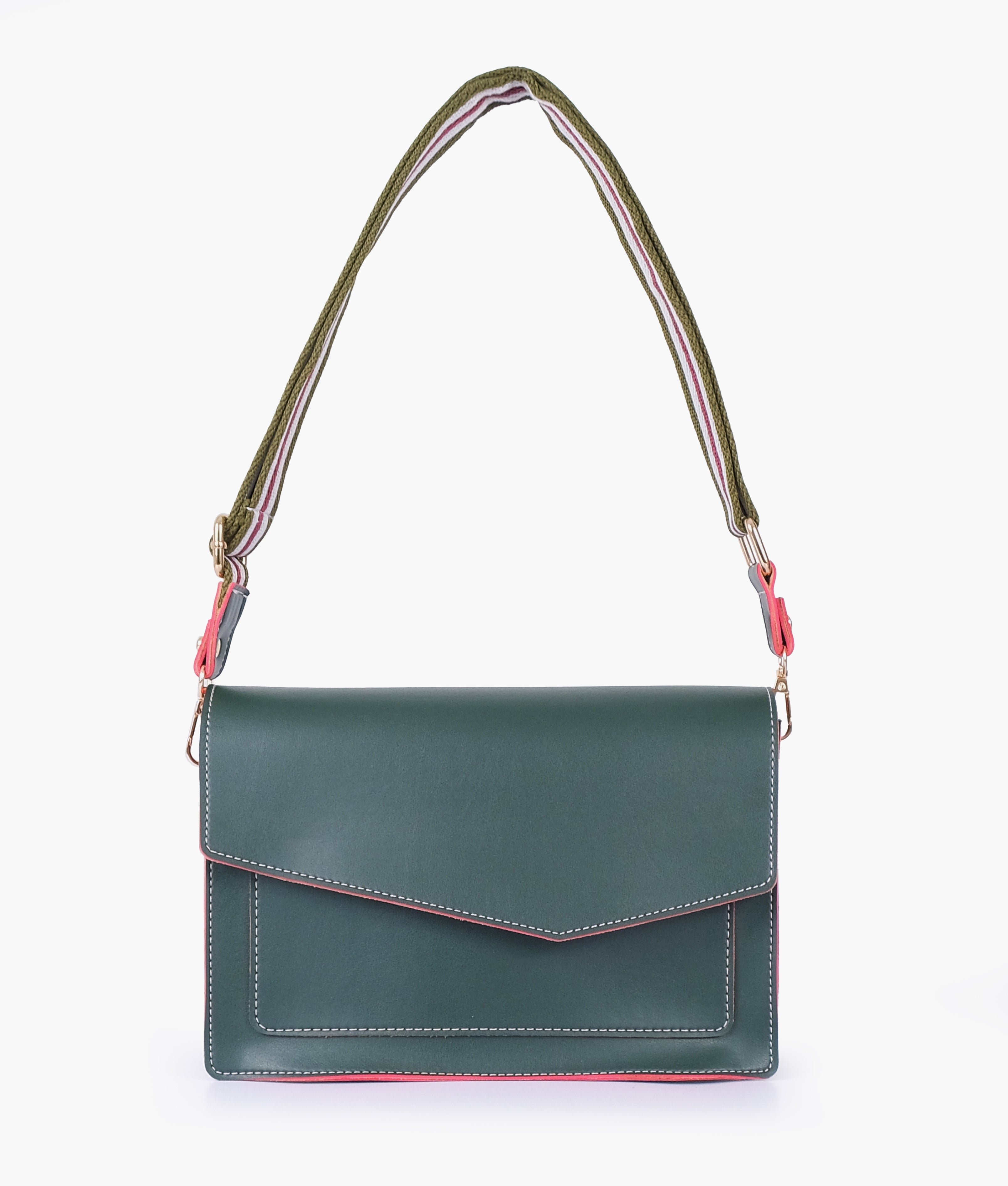 RTW Creation - Army green half flap cross-body bag