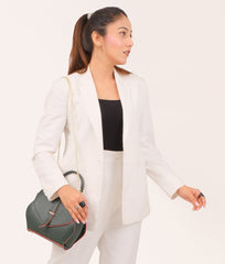 RTW Creation - Army green top-handle hexagon bag