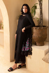 Luxe By Azure Unstitched 3 Piece Premium Cambric Collection'2024-03-Midnight Rose