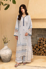 Luxe By Azure Unstitched 3 Piece Premium Cambric Collection'2024-09-Skyline Serenity