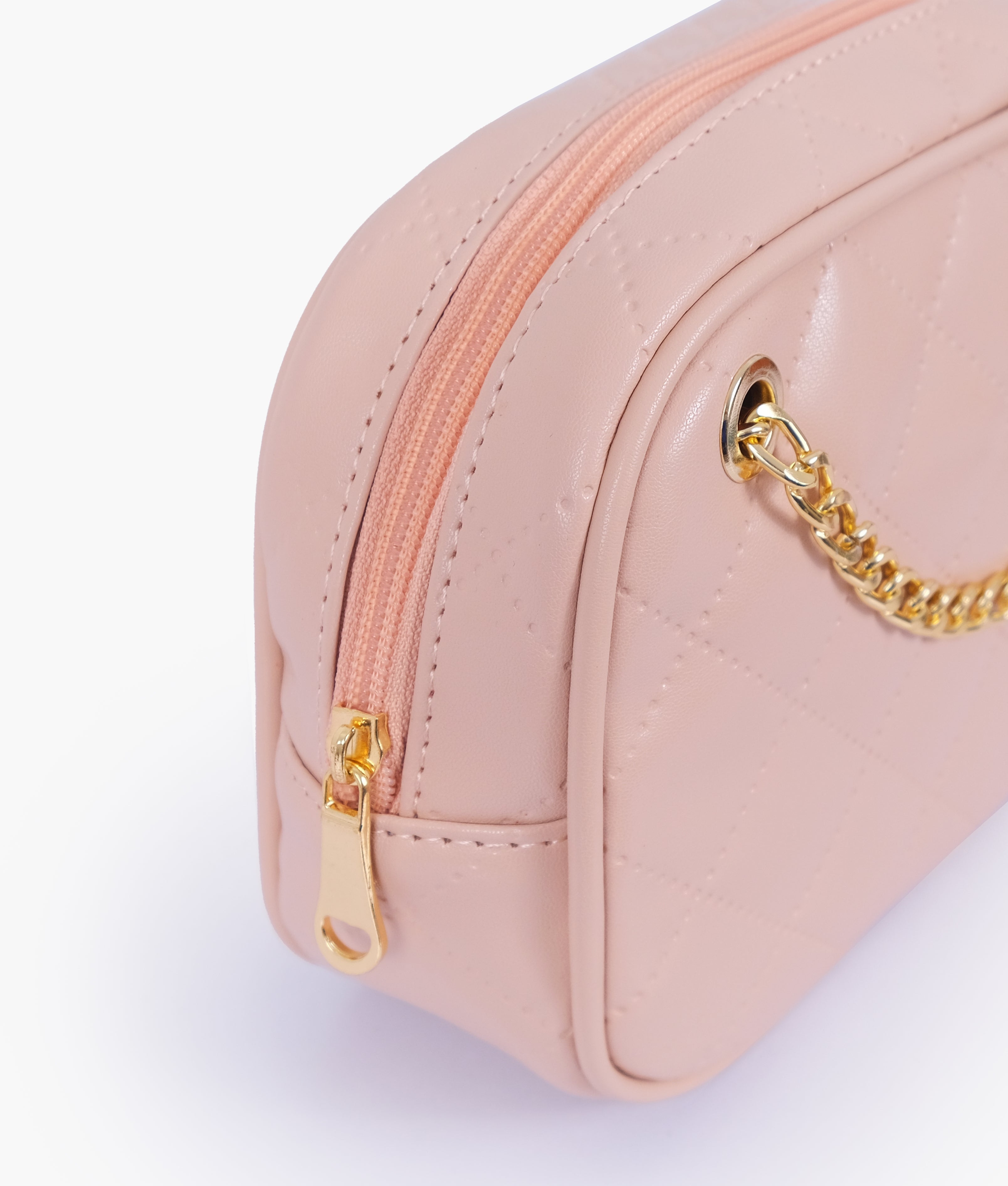 RTW Creation - Baby pink quilted rectangle cross-body bag