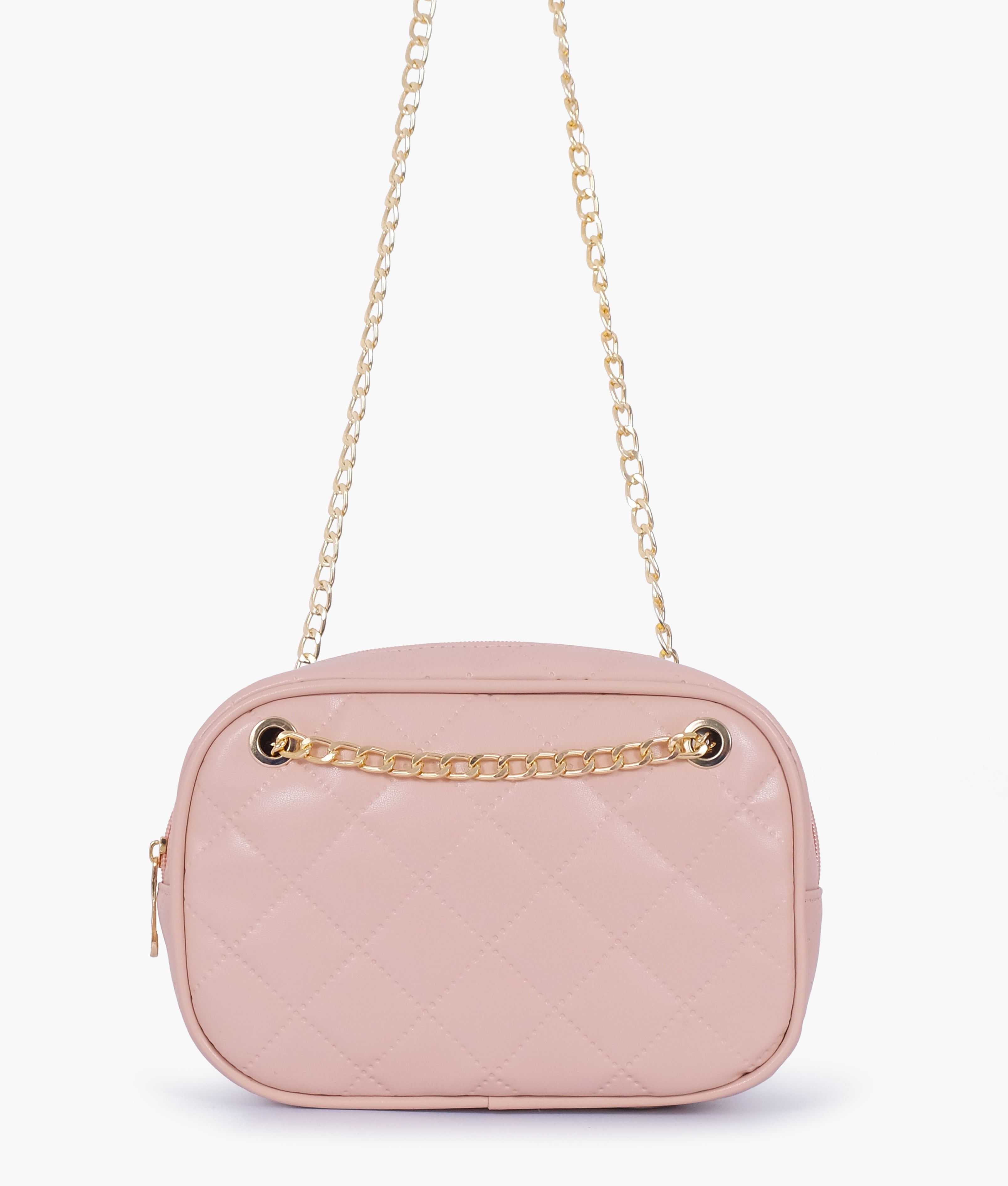 RTW Creation - Baby pink quilted rectangle cross-body bag