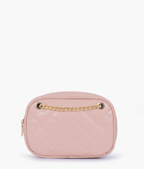 RTW Creation - Baby pink quilted rectangle cross-body bag