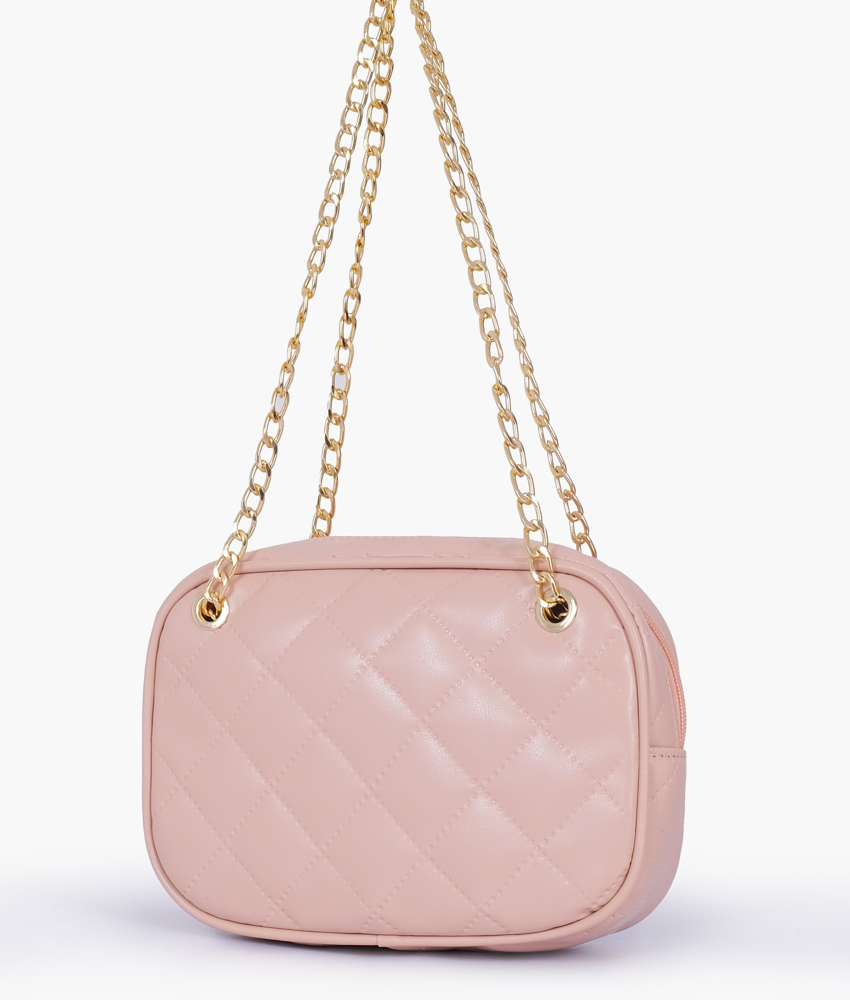 RTW Creation - Baby pink quilted rectangle cross-body bag