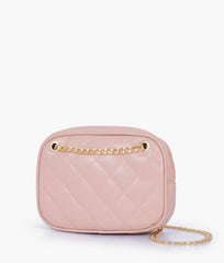 RTW Creation - Baby pink quilted rectangle cross-body bag