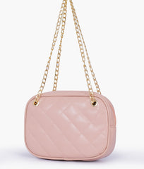 RTW Creation - Baby pink quilted rectangle cross-body bag