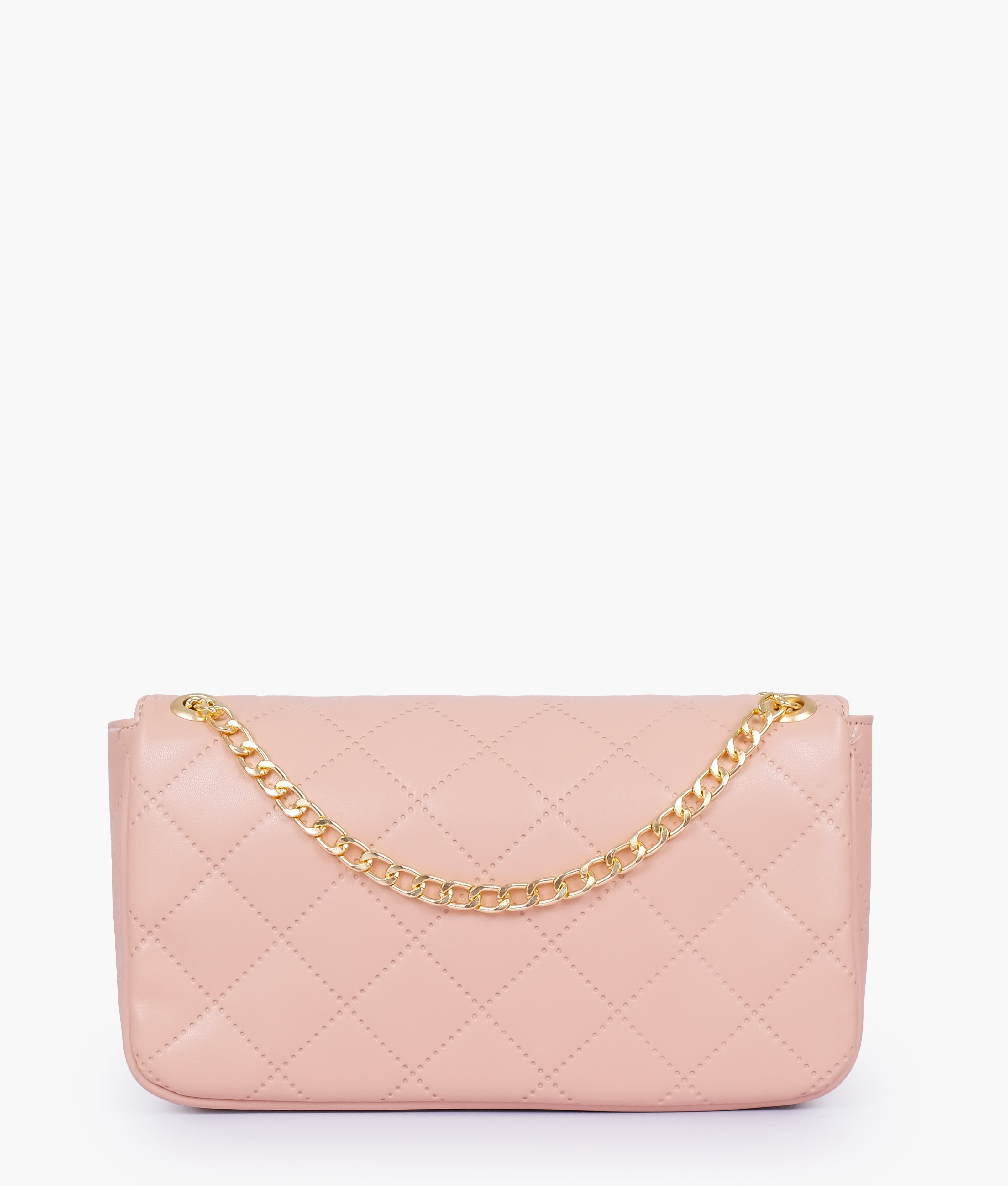 RTW Creation - Baby pink quilted small shoulder bag with chain