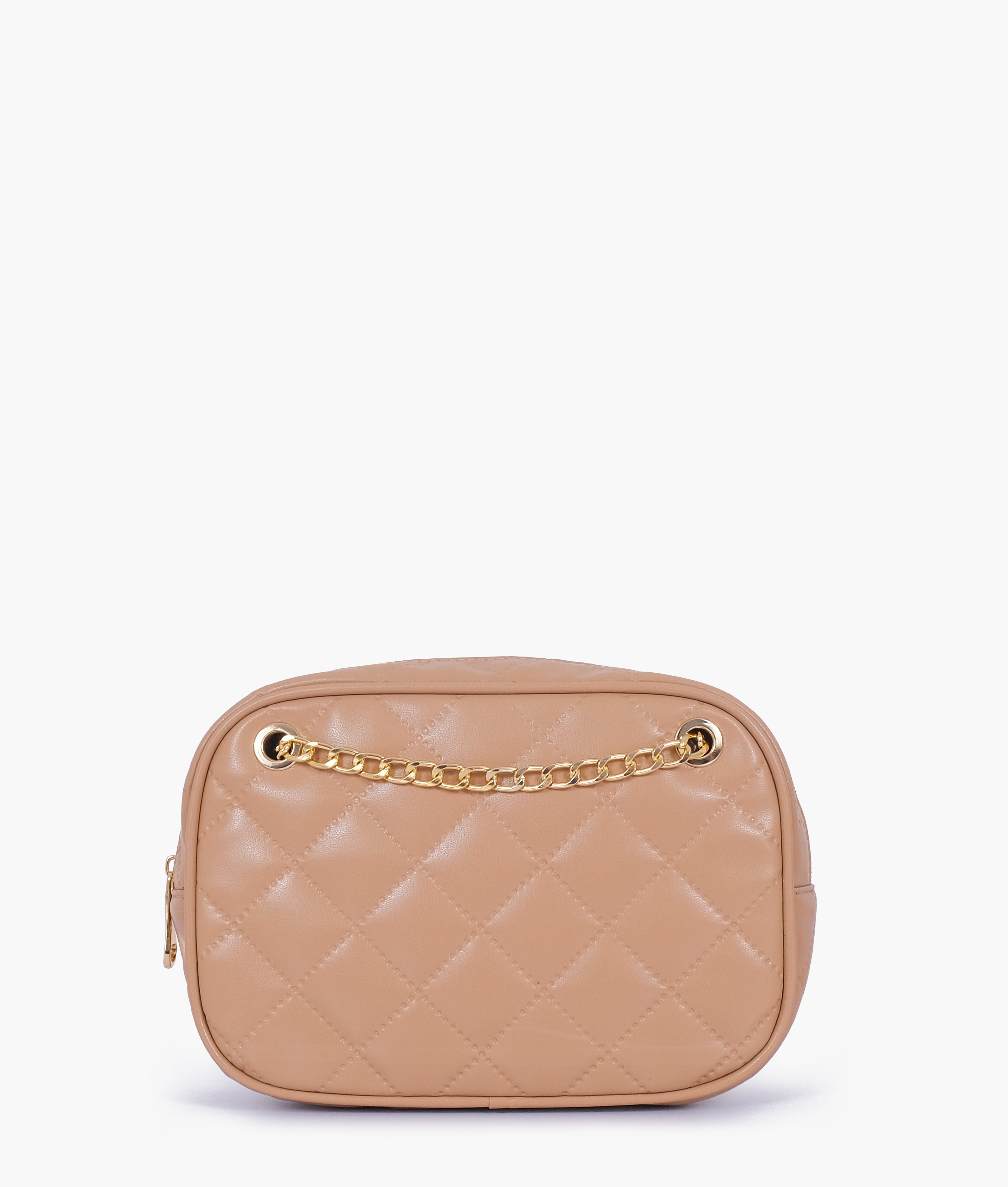 RTW Creation - Beige quilted rectangle cross-body bag