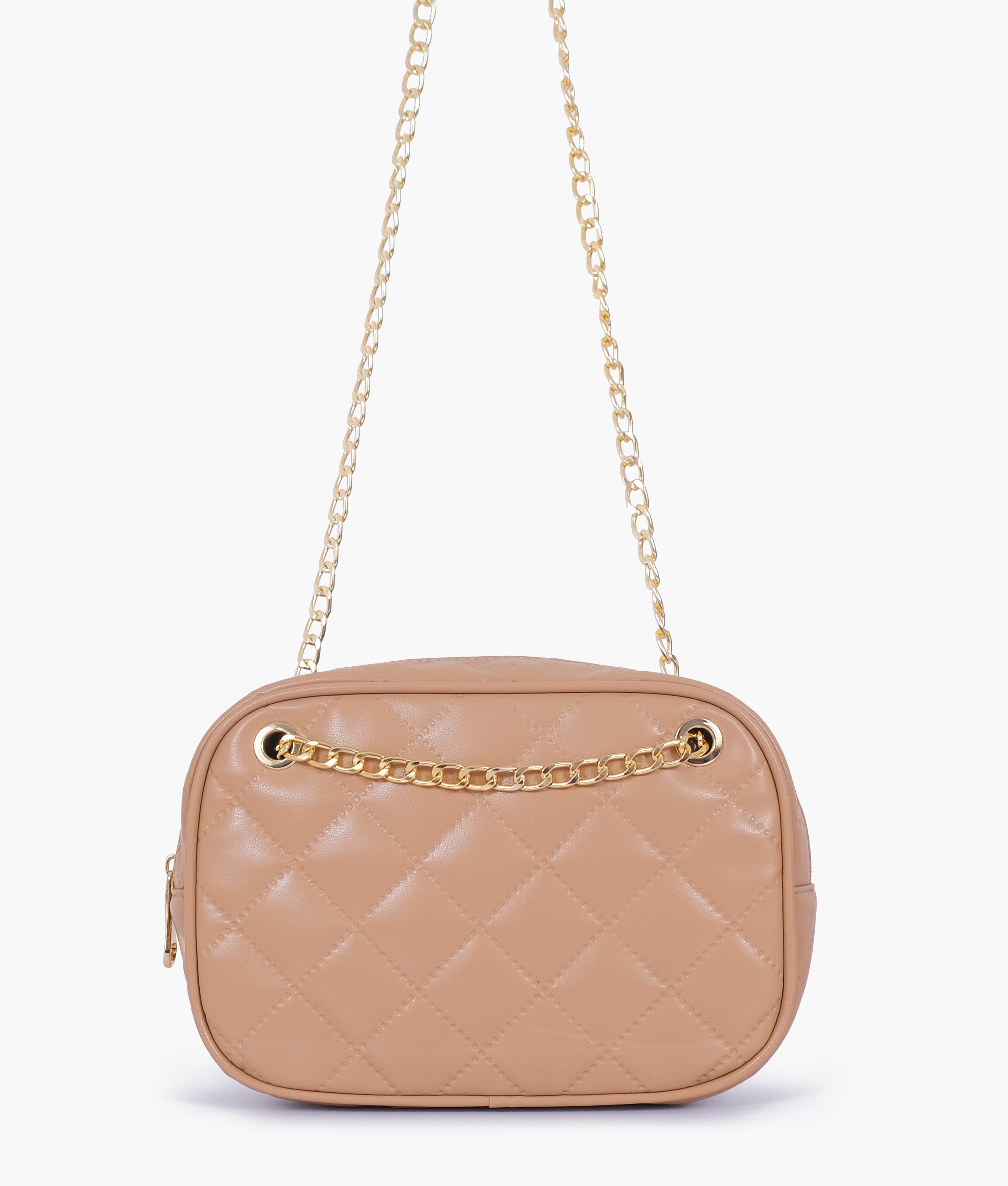 RTW Creation - Beige quilted rectangle cross-body bag