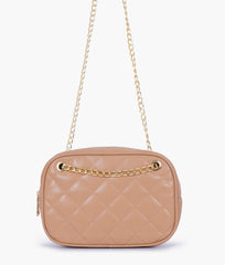 RTW Creation - Beige quilted rectangle cross-body bag