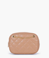 RTW Creation - Beige quilted rectangle cross-body bag