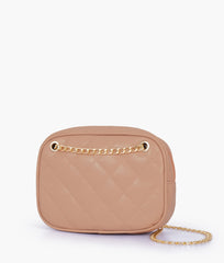 RTW Creation - Beige quilted rectangle cross-body bag