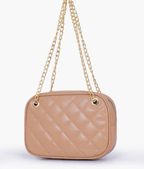 RTW Creation - Beige quilted rectangle cross-body bag