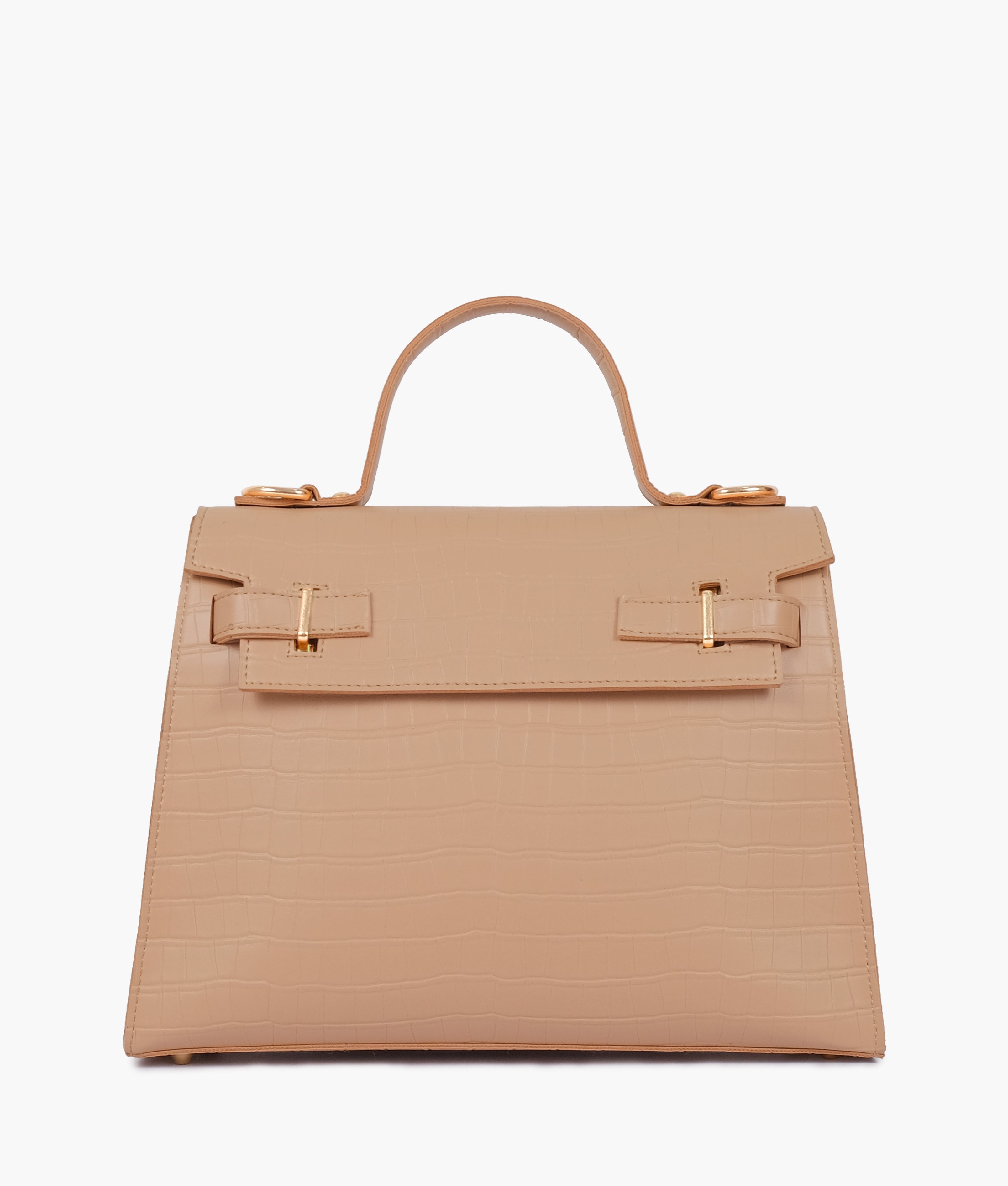 RTW Creation - Beige top-handle crocodile mini bag