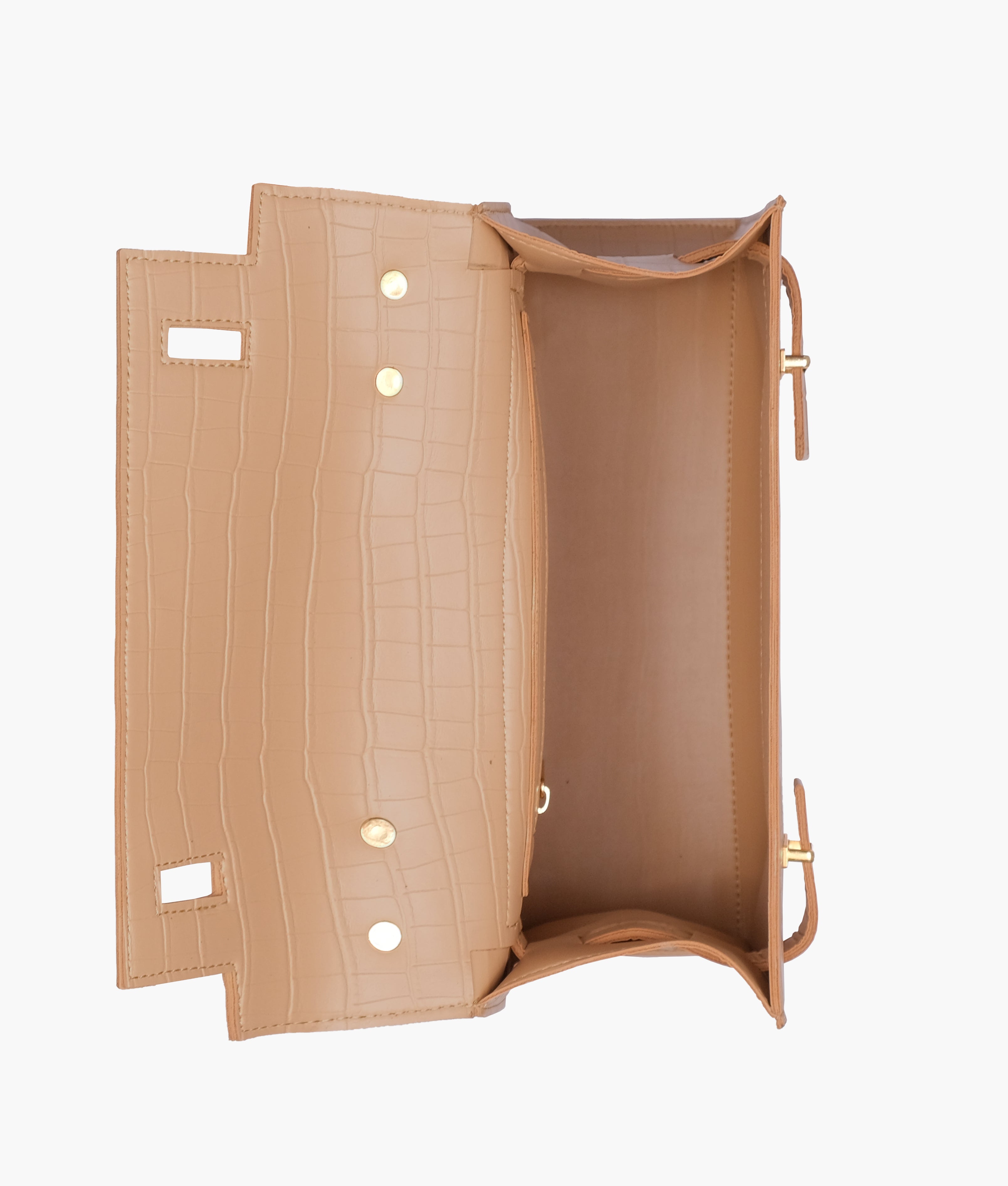 RTW Creation - Beige top-handle crocodile mini bag
