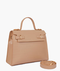 RTW Creation - Beige top-handle crocodile mini bag