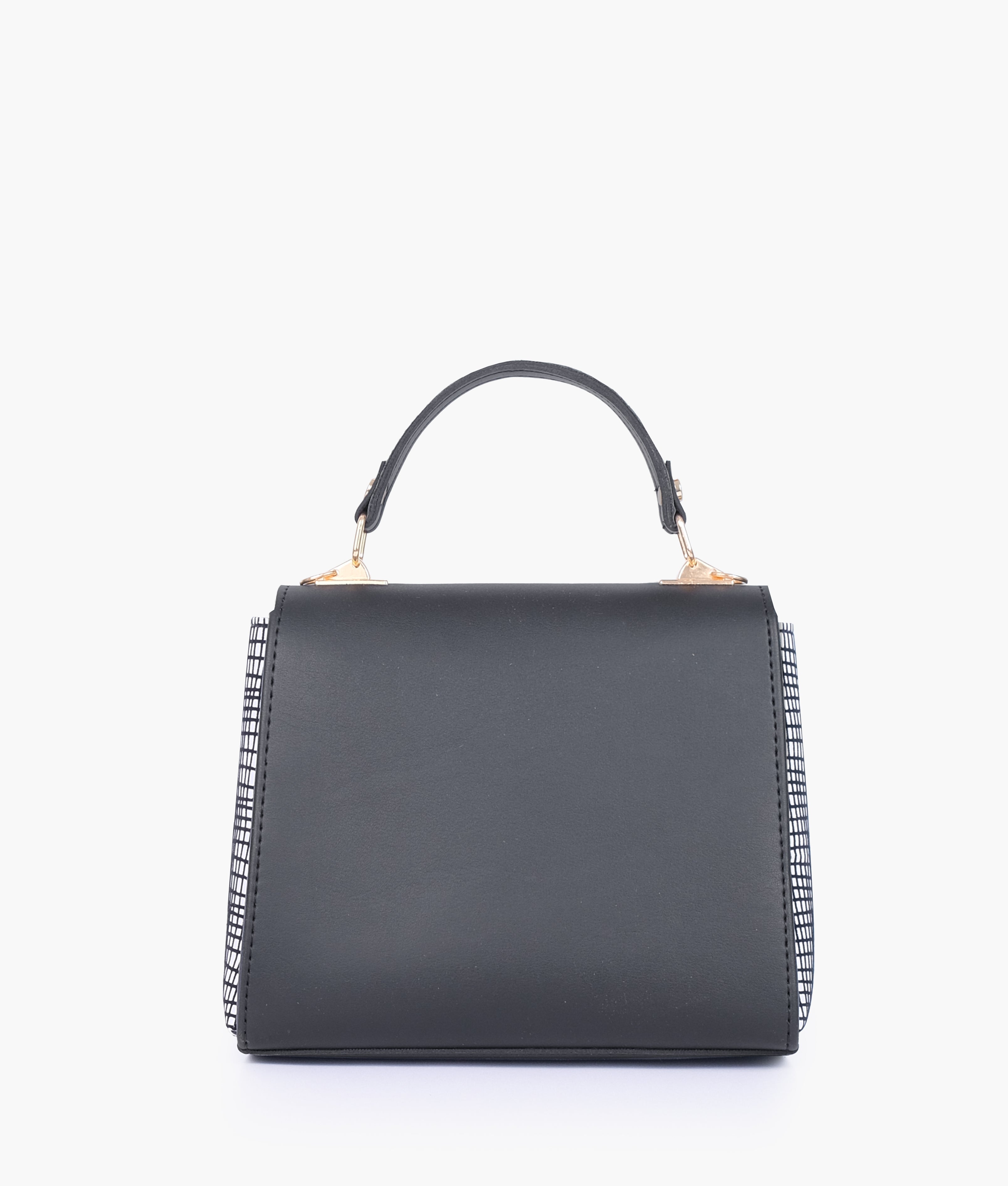 RTW Creation - Black and white criss-cross top-handle bag