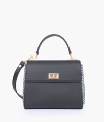 RTW Creation - Black and white criss-cross top-handle bag