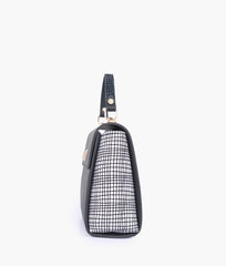 RTW Creation - Black and white criss-cross top-handle bag
