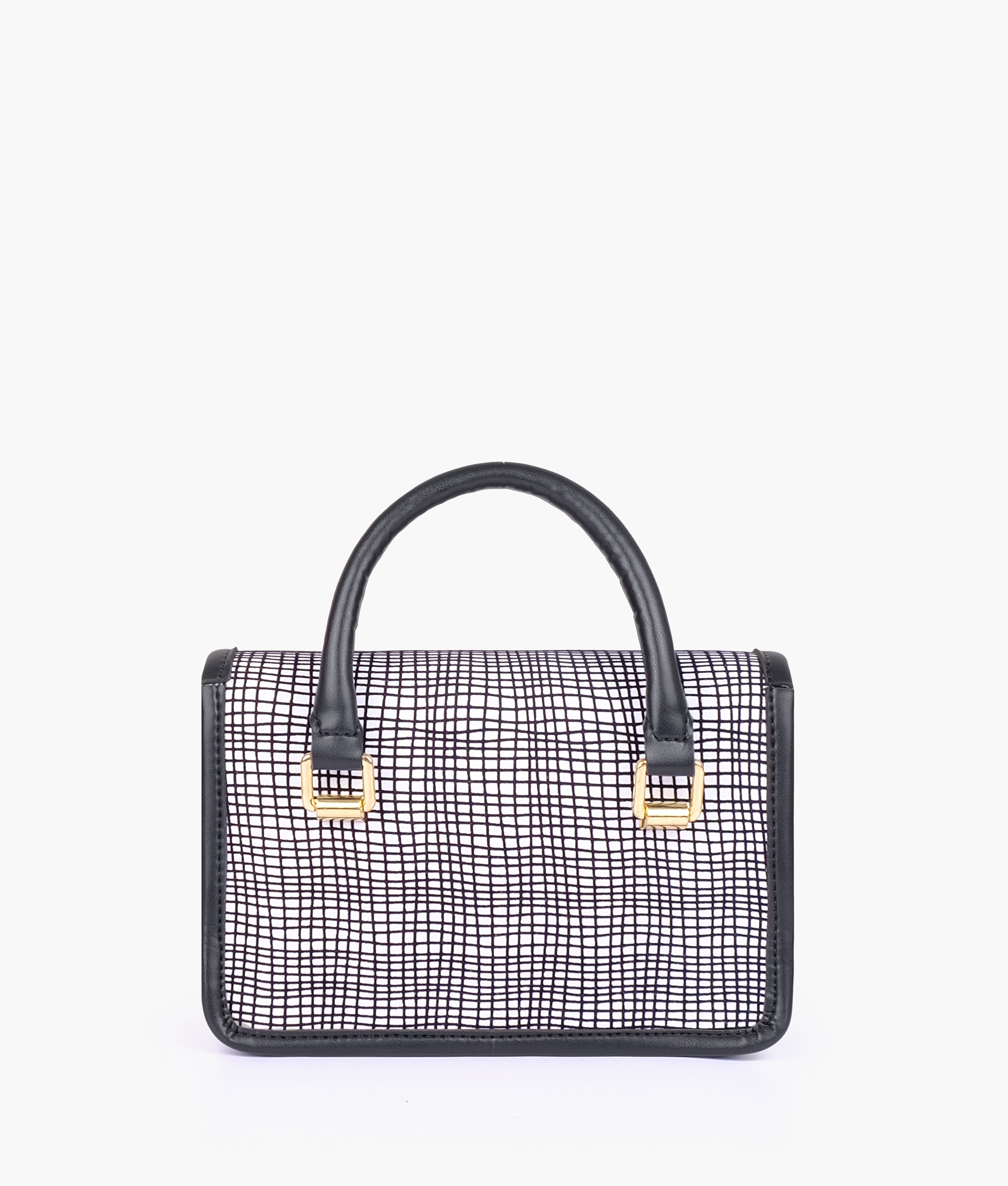 RTW Creation - Black and white patterned cross-body with flap