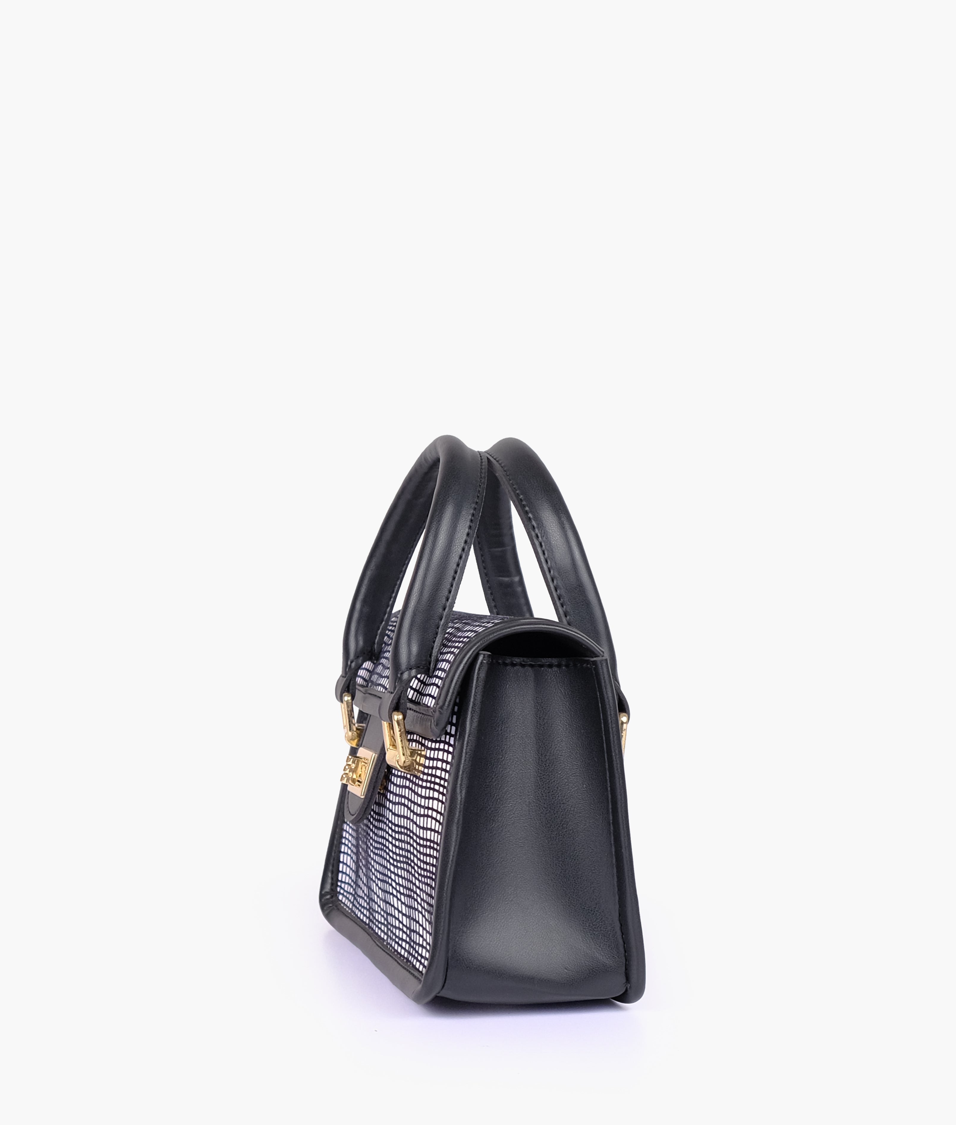 RTW Creation - Black and white patterned cross-body with flap