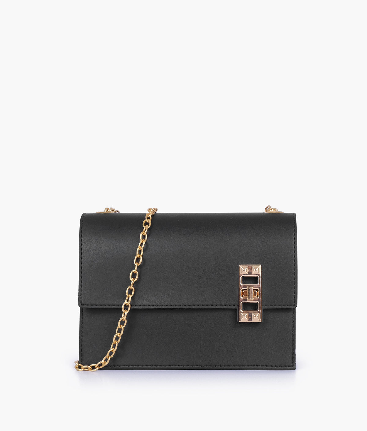 RTW Creation - Black chain shoulder bag with twist lock