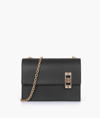 RTW Creation - Black chain shoulder bag with twist lock