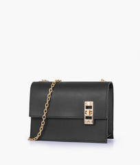 RTW Creation - Black chain shoulder bag with twist lock