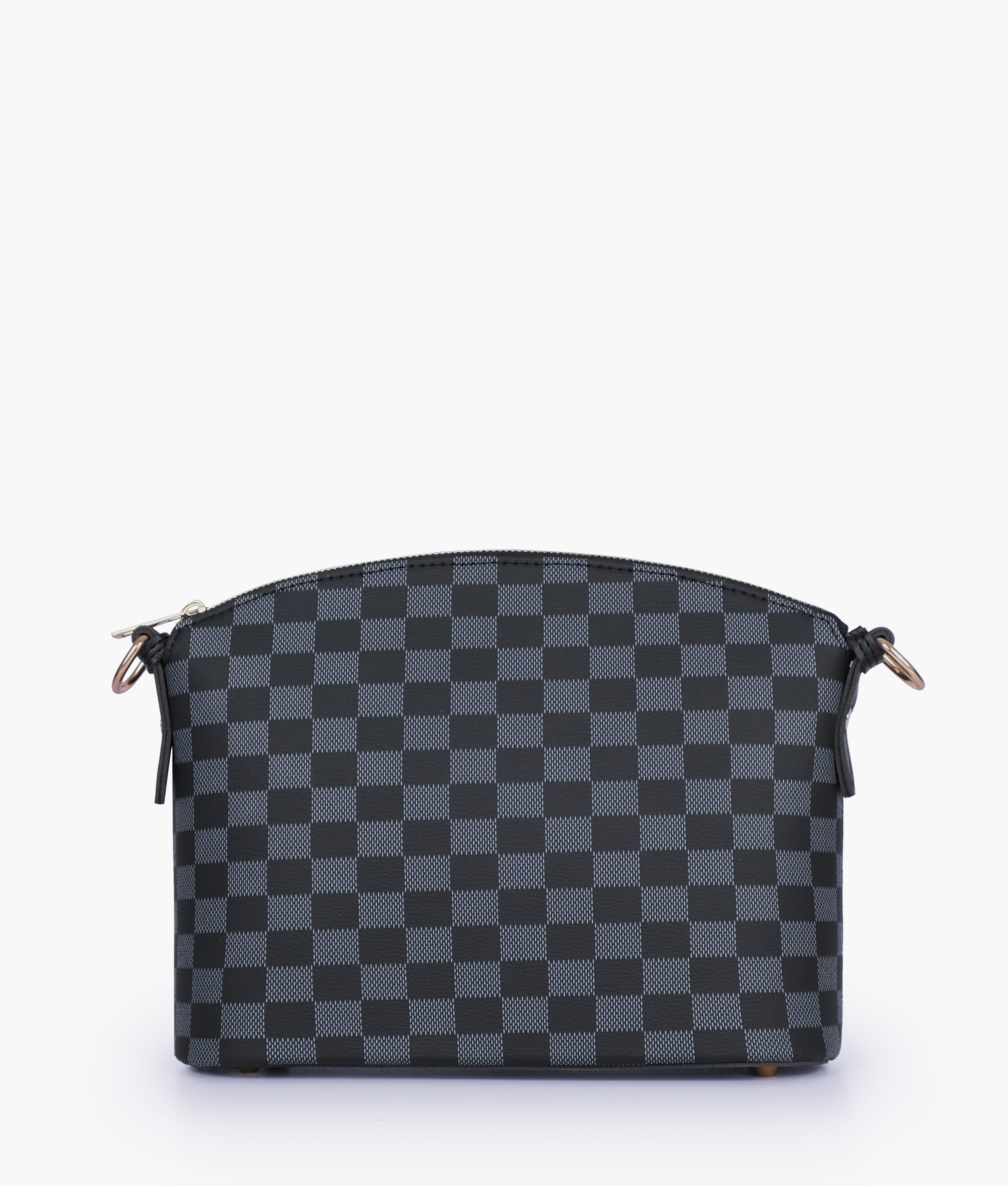 RTW Creation - Black checkered dome cross-body bag