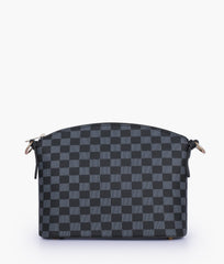RTW Creation - Black checkered dome cross-body bag