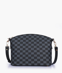 RTW Creation - Black checkered dome cross-body bag