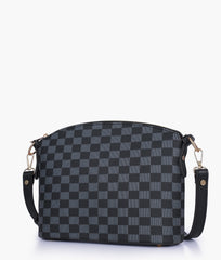 RTW Creation - Black checkered dome cross-body bag