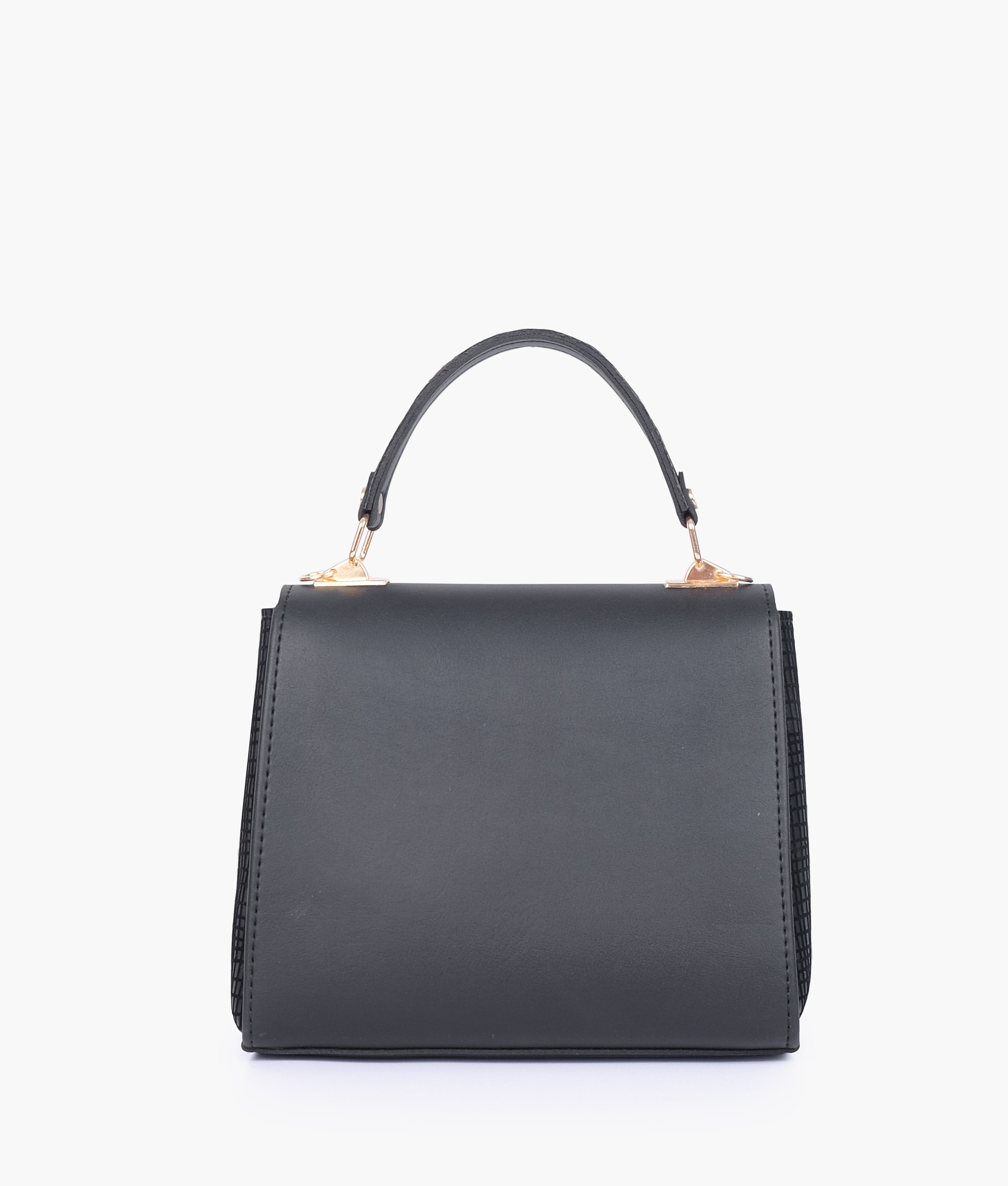RTW Creation - Black criss-cross top-handle bag