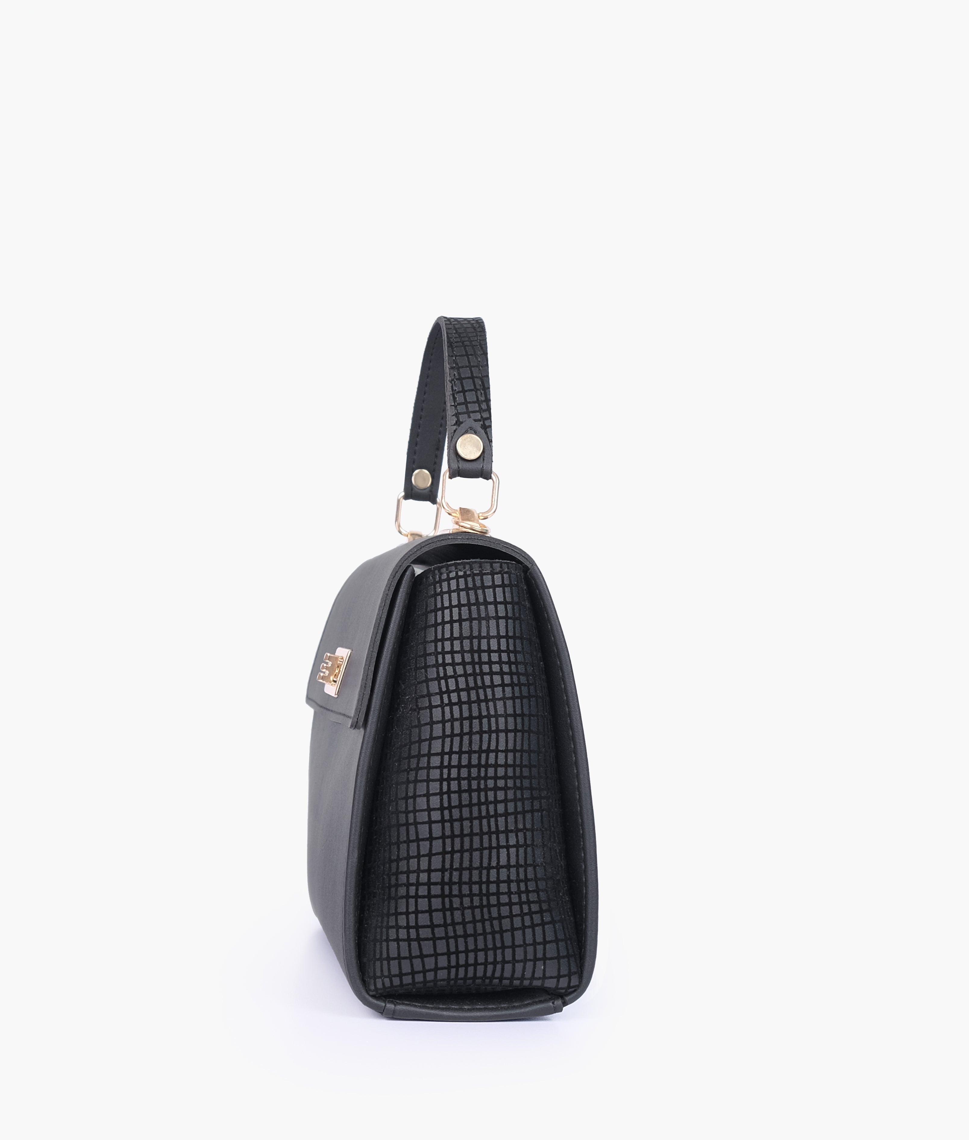 RTW Creation - Black criss-cross top-handle bag