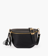 RTW Creation - Black crocodile belt bag