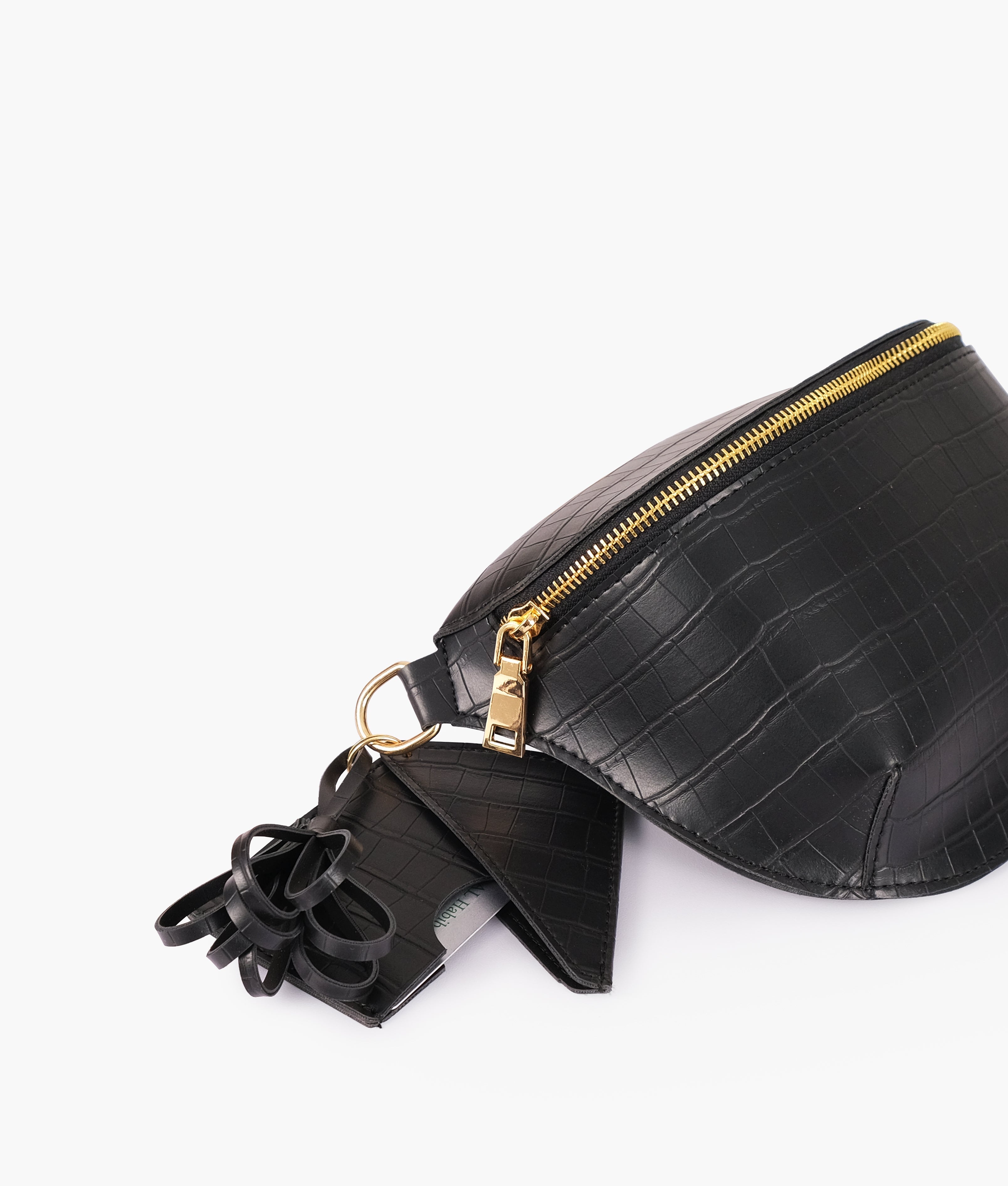 RTW Creation - Black crocodile belt bag