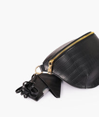 RTW Creation - Black crocodile belt bag