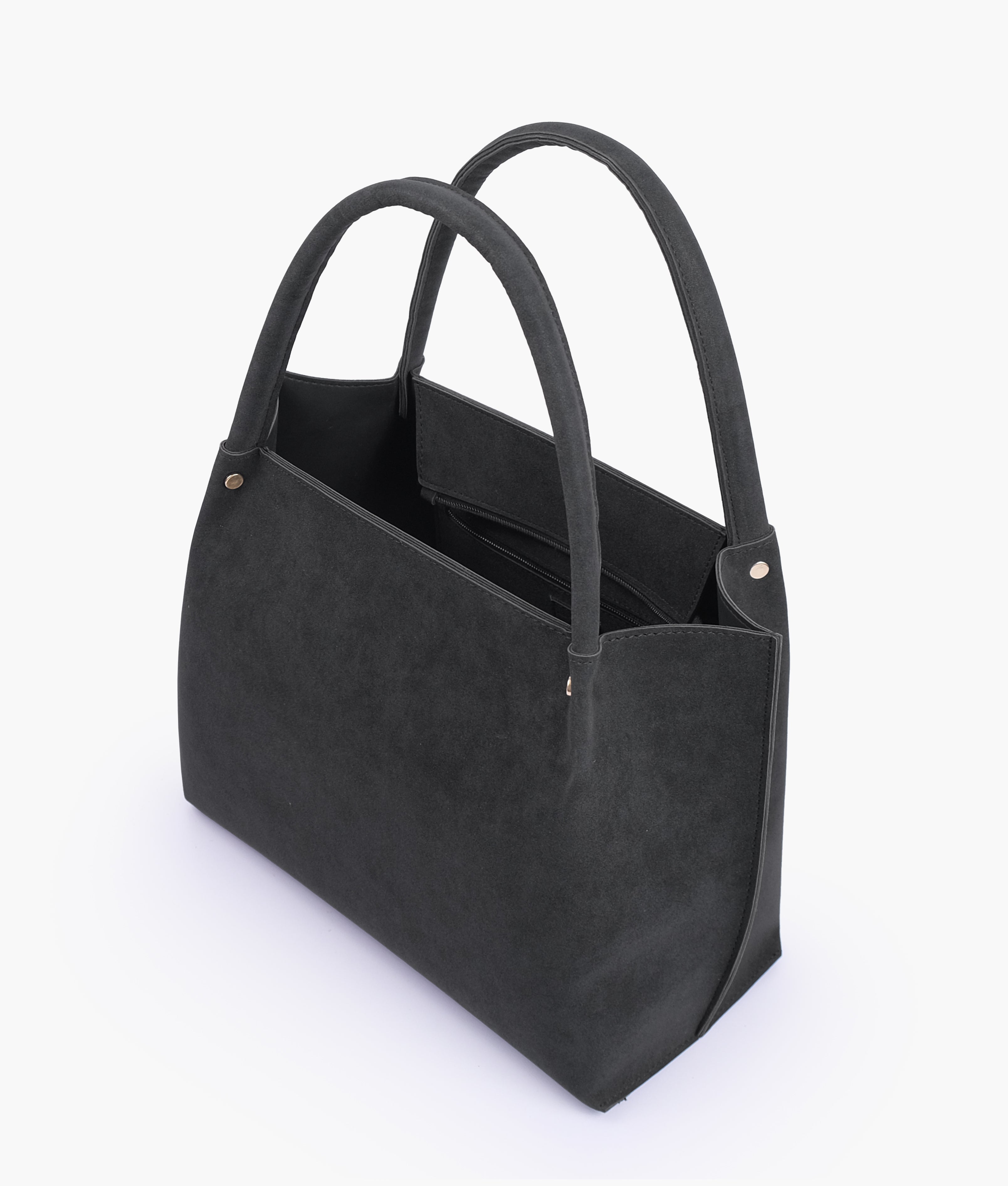 RTW Creation - Black mocha suede tote bag