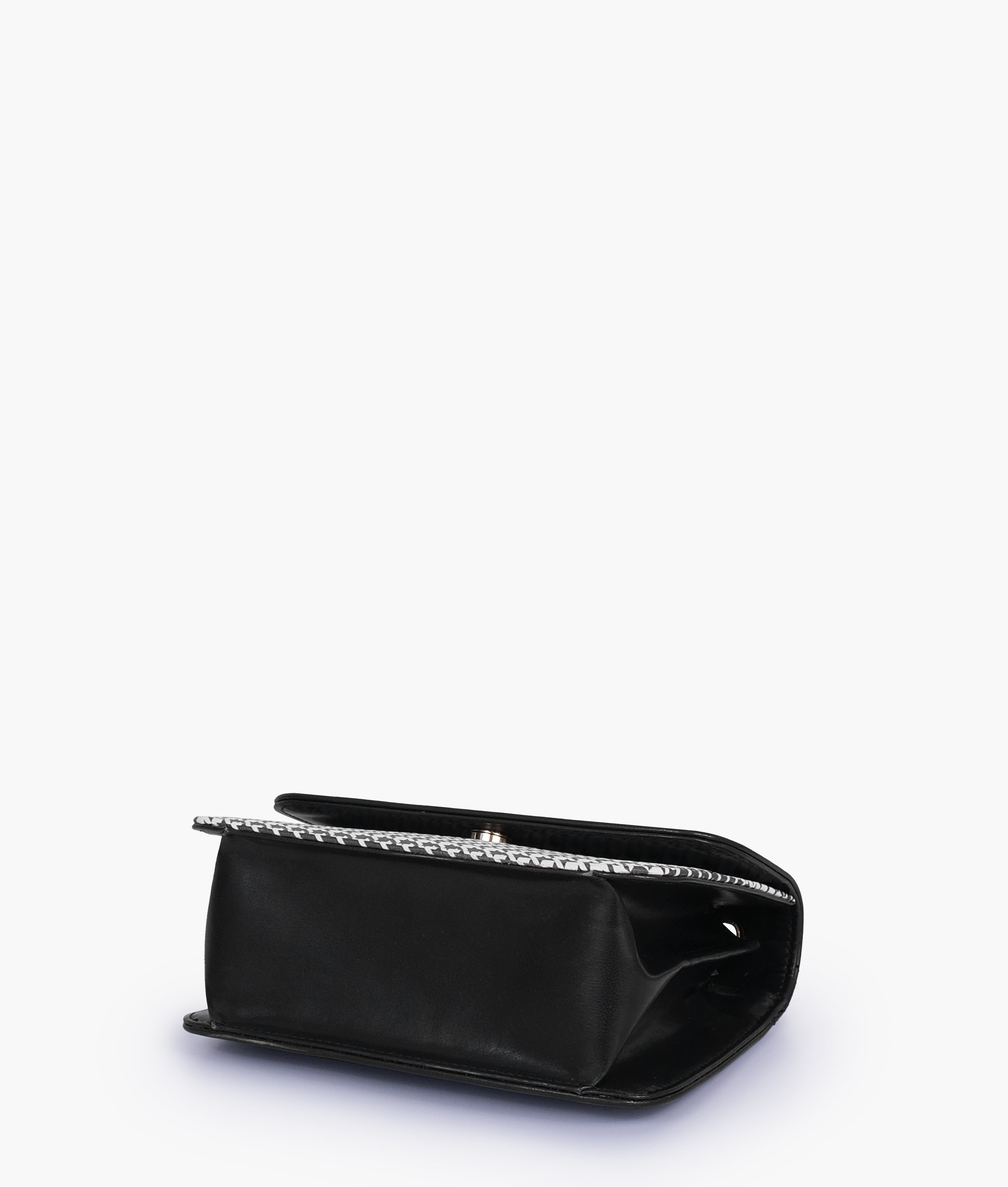 RTW Creation - Black houndstooth chain cross-body bag