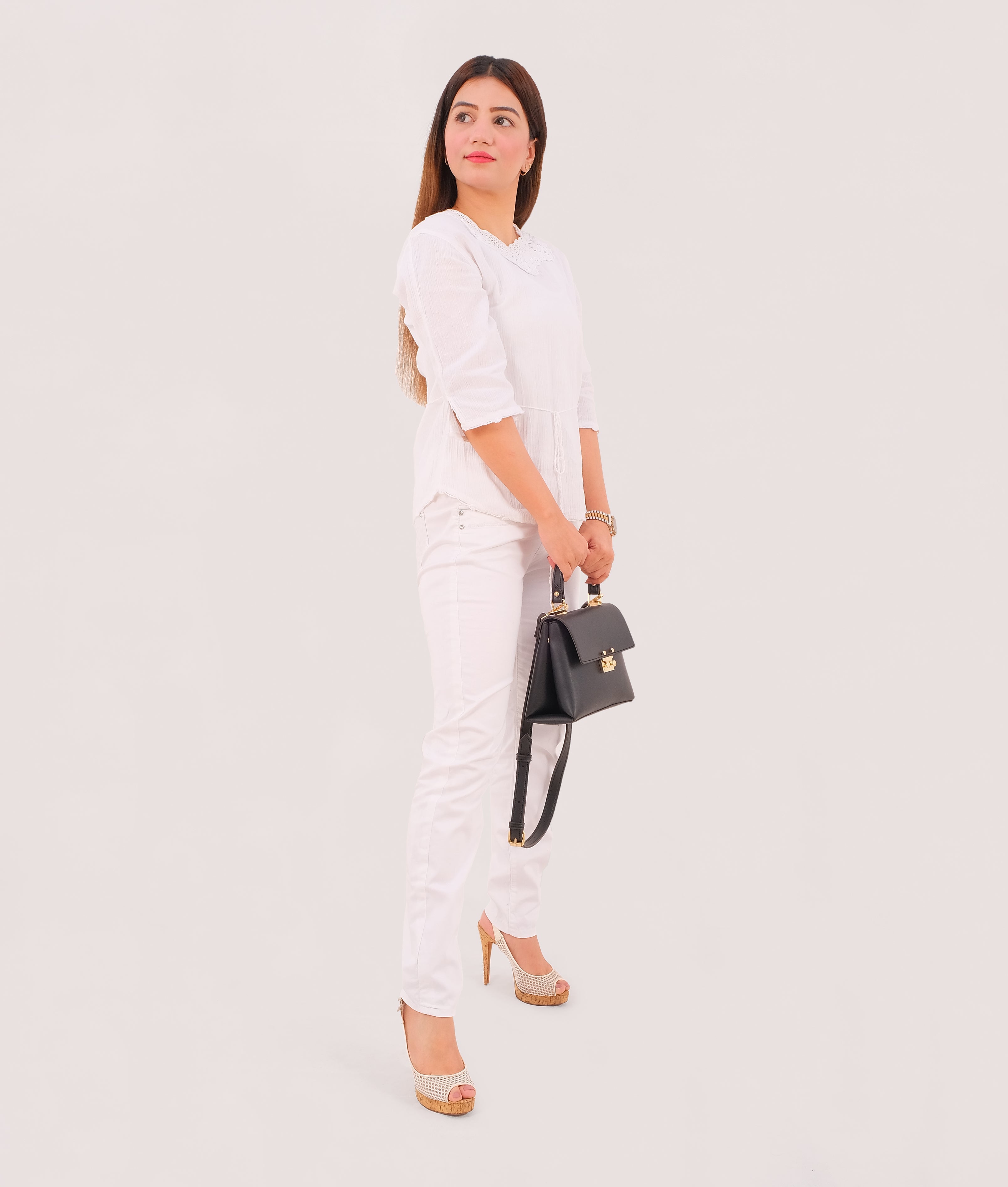 RTW Creation - Black mini top-handle bag