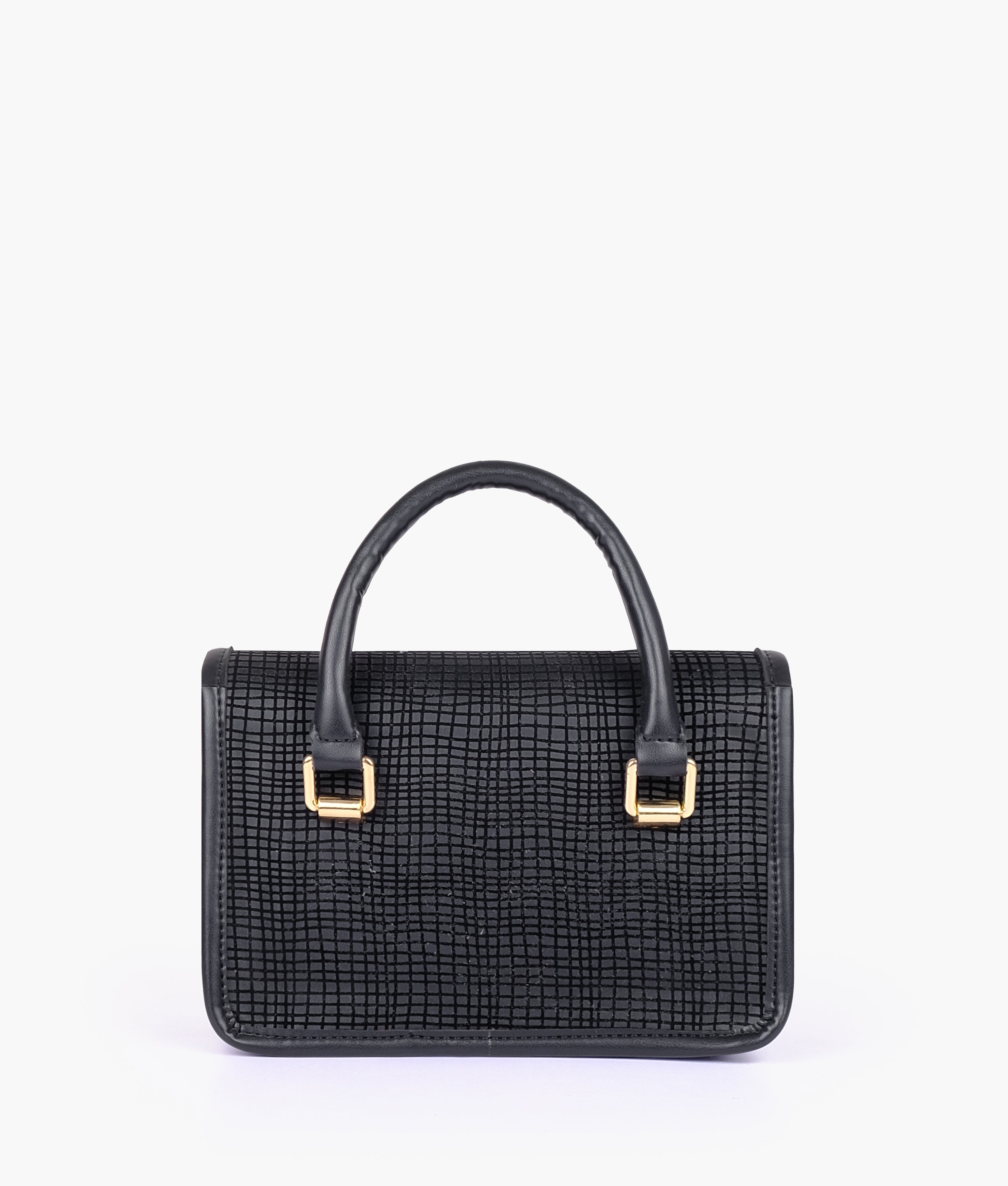 RTW Creation - Black patterned cross-body with flap