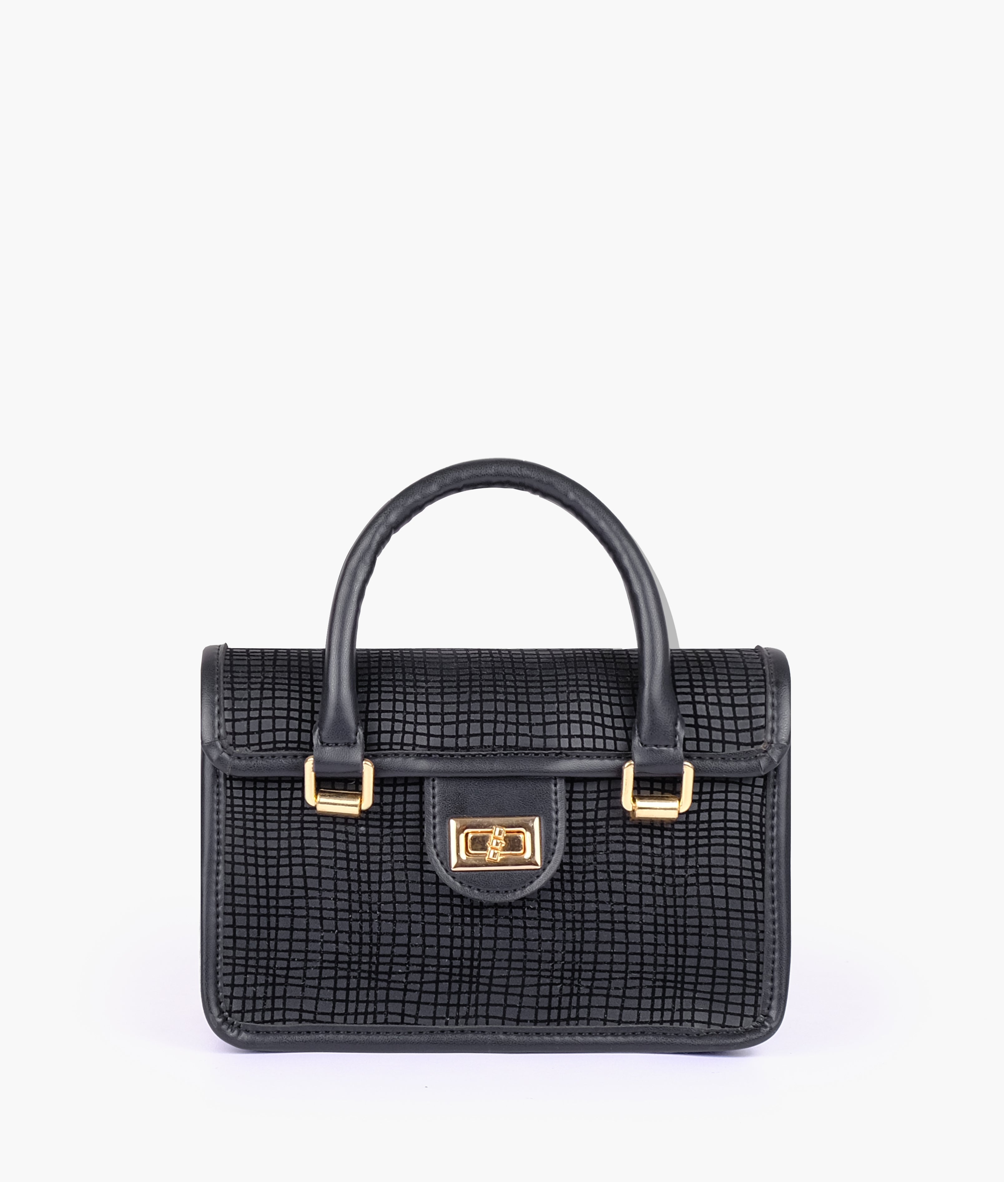 RTW Creation - Black patterned cross-body with flap