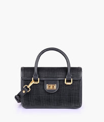 RTW Creation - Black patterned cross-body with flap