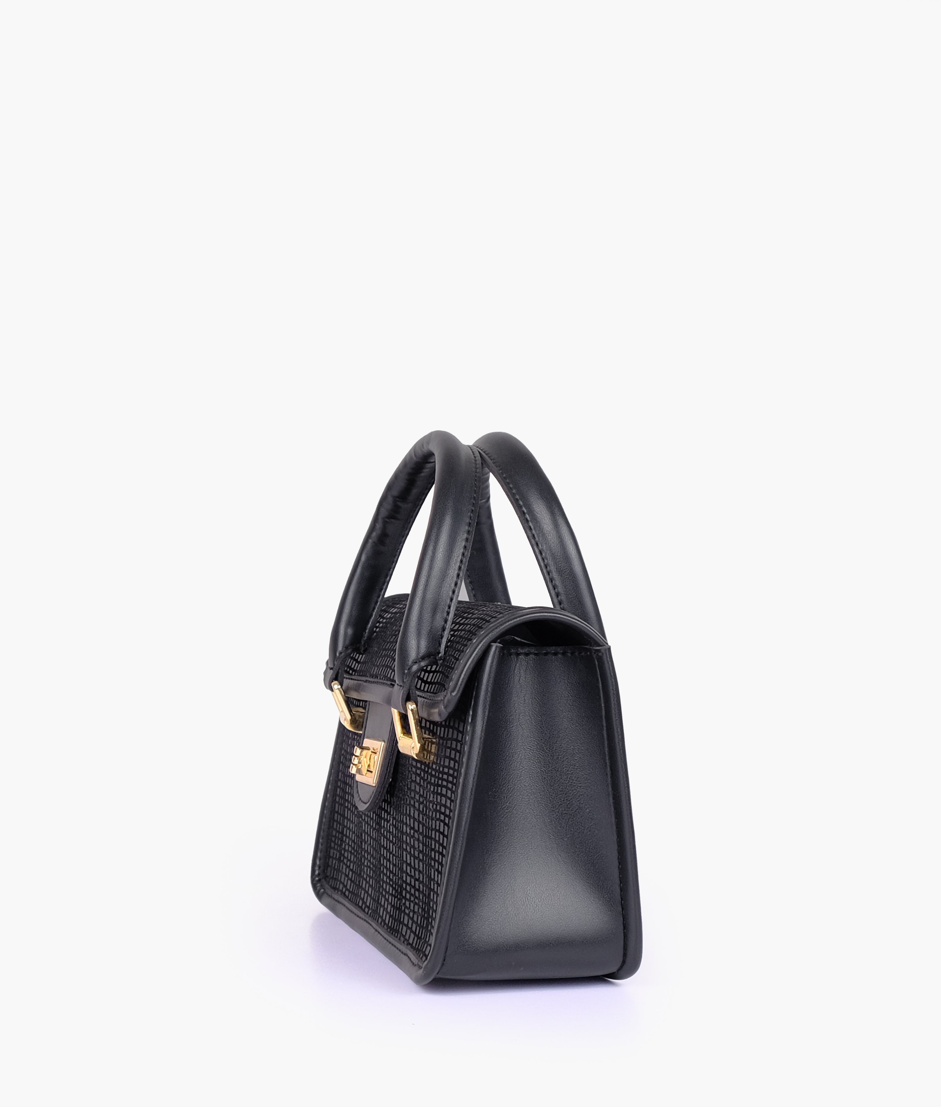 RTW Creation - Black patterned cross-body with flap