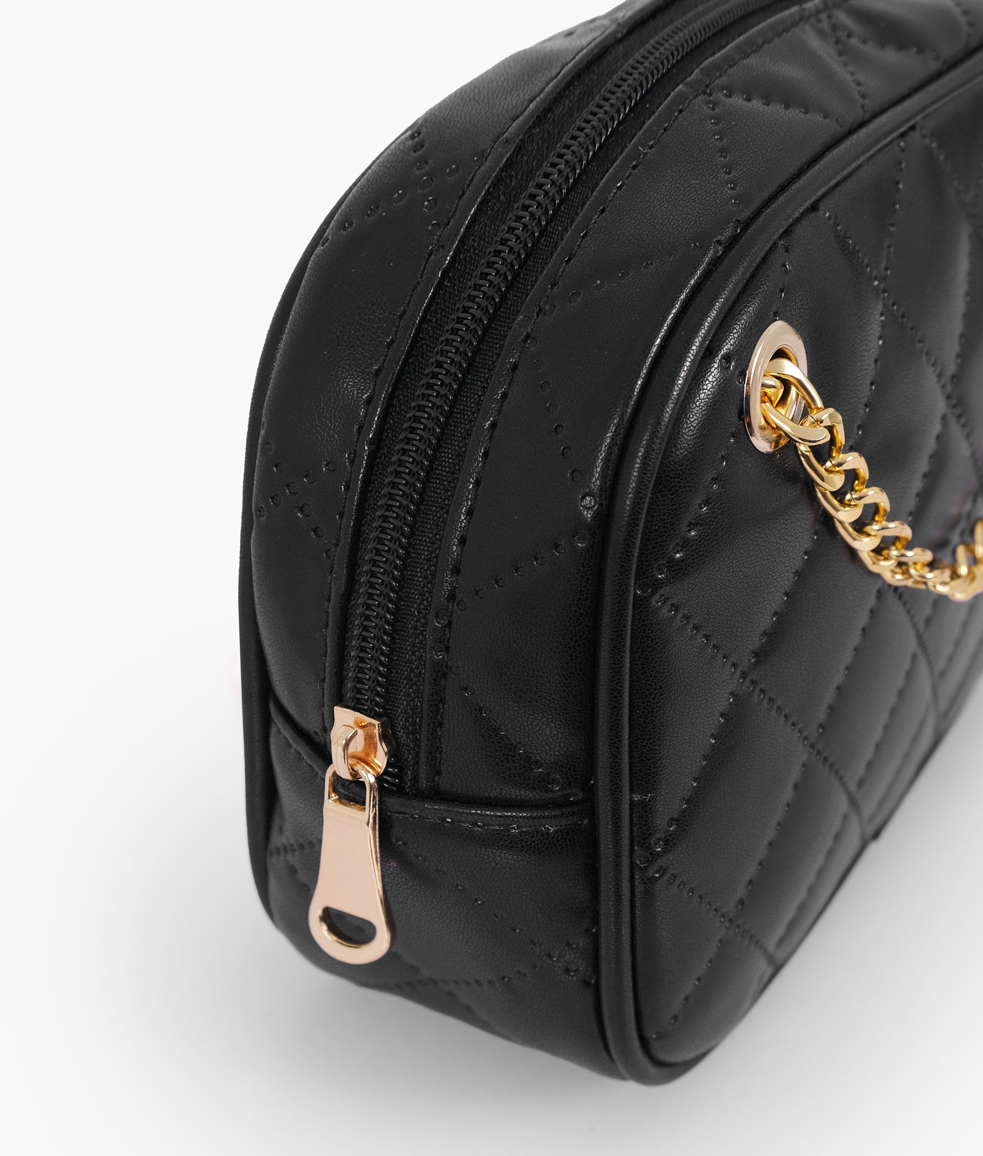 RTW Creation - Black quilted rectangle cross-body bag