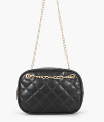 RTW Creation - Black quilted rectangle cross-body bag