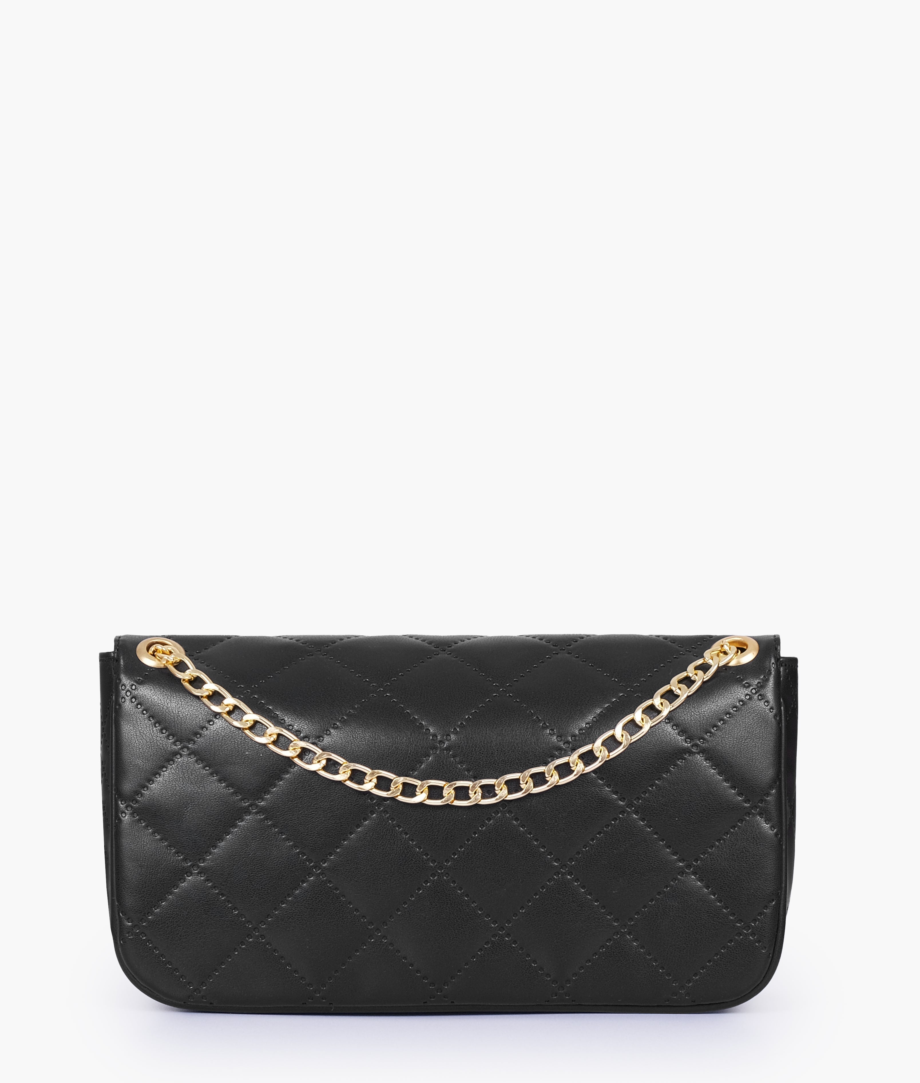 RTW Creation - Black quilted small shoulder bag with chain