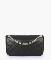 RTW Creation - Black quilted small shoulder bag with chain