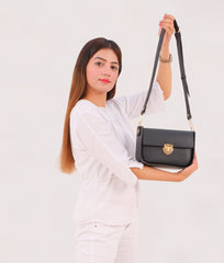 RTW Creation - Black saddle bag with twist lock
