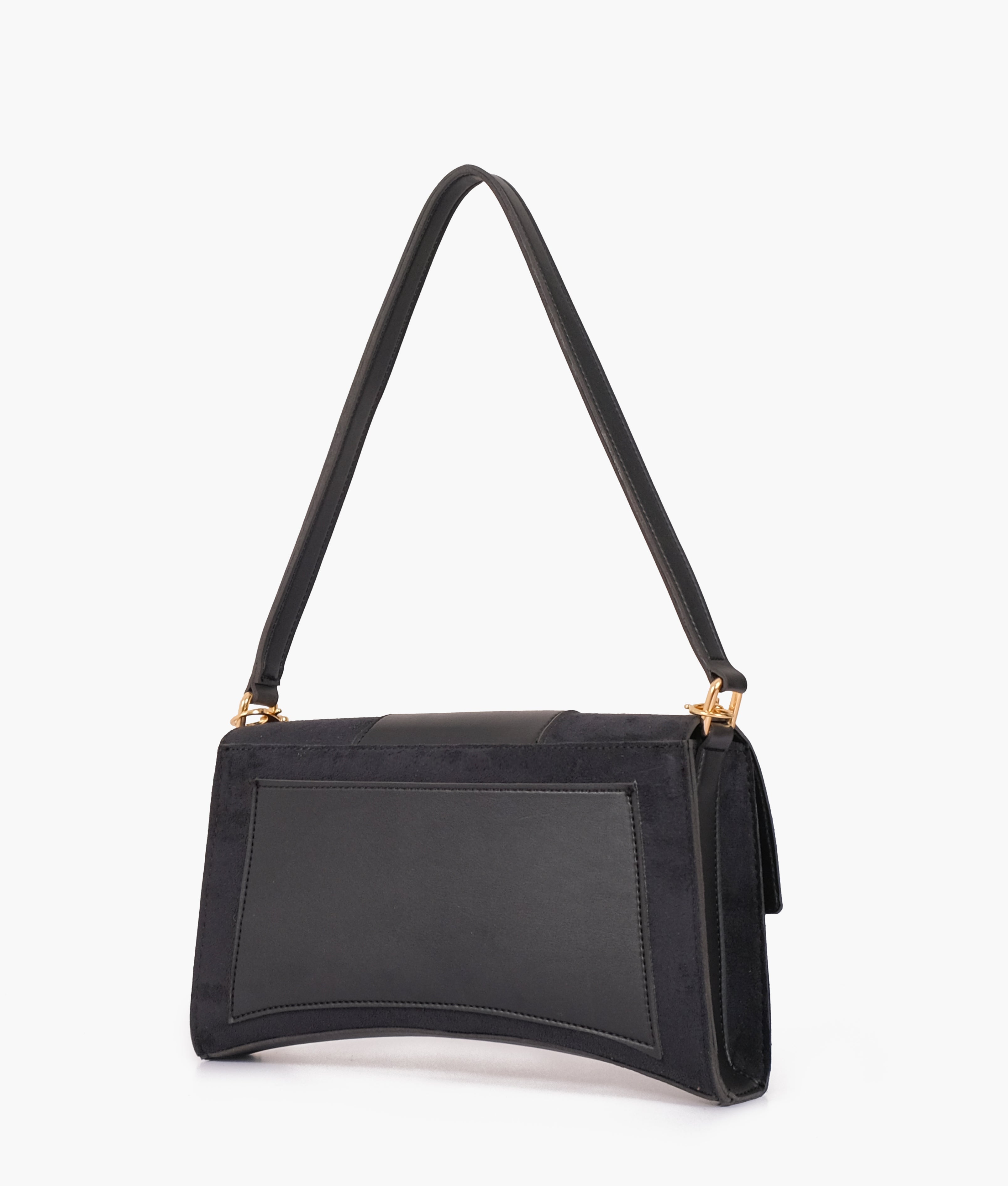 RTW Creation - Black suede buckle envelope bag